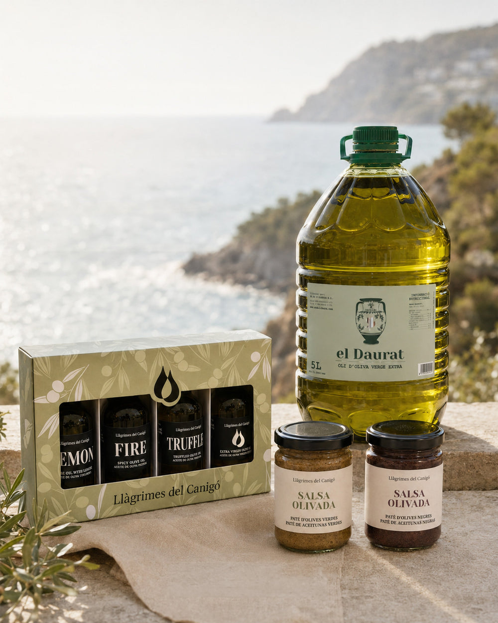 Productos gourmet: aceite de oliva, condimentos, salsas, vinagres y mermeladas